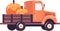 Hand Drawn Truck with Thanksgiving Pumpkins in flat style