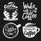 Hand drawn typography coffee posters set
