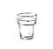 Hand drawn vector abstract artistic cooking ink sketch drawing illustration of hot coffee cocktail shake drink in glass