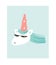 Hand drawn vector abstract graphic creative cartoon illustrations icon with simple cool unicorn with sunglasses isolated