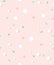 Hand drawn vector abstract graphic simple confetti seamless pattern in pastel colors isolated on pink background