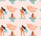 Hand drawn vector abstract summer time seamless pattern