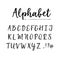 Hand drawn vector alphabet. Brush script font. Isolated upper case letters written with marker, ink. Calligraphy