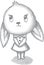 Hand drawn vector bunny girl.