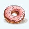 Hand Drawn Vector Donut Design In Cartoon Style