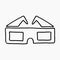 Hand drawn vector doodle icon of 3d movie glasses