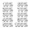 Hand-drawn vector drawing of 3D Style Percentage Numbers. Perfect for Sale related designs