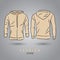 Hand-drawn vector hoody template mock up and showcase for designer