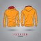 Hand-drawn vector hoody template mock up and showcase for designer