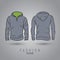 Hand-drawn vector hoody template mock up and showcase for designer