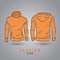 Hand-drawn vector hoody template mock up and showcase for designer