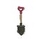 Hand drawn vector icon of small metal shovel in doodle style. Camping equipment. Tool for digging