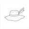 Hand drawn vector illustration of Beach hat. Cute illustration of a sun protaction hat on a white background in doodle