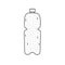 Hand drawn vector illustration of a bottle with mineral water. Cute illustration of sportive bottle icon on a white