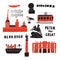 Hand drawn vector illustration of different symbols, attractions and landmarks of Saint Petersburg.