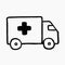 Hand drawn vector illustration doodle of an ambulance icon isolated on white background