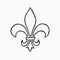 Hand drawn vector illustration of a fleur de lis isolated on white background