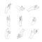 Hand drawn vector illustration of hands