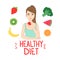 Hand drawn vector illustration - Healthy diet.