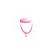 Hand drawn vector illustration of menstrual cup. Can be used as logo or in web design. Sanitary pink cup vector illustration. Mode