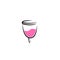 Hand drawn vector illustration of menstrual cup. Can be used as logo or in web design. Sanitary pink cup vector illustration. Mode