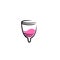 Hand drawn vector illustration of menstrual cup. Can be used as logo or in web design. Sanitary pink cup vector illustration. Mode