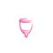 Hand drawn vector illustration of menstrual cup. Can be used as logo or in web design. Sanitary pink cup vector illustration. Mode