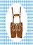 Hand drawn vector illustration of oktoberfest lederhosen with blue diamonds