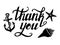 Hand-drawn vector illustration - Thank you. Hand lettering.