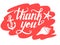 Hand-drawn vector illustration - Thank you. Hand lettering.