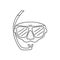 Hand drawn vector illustration of Underwater Glasses. Cute illustration of Diving Equipment on a white background in