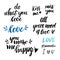 Hand drawn vector illustrations - Lettering about love. Saint Va