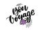 Hand drawn vector lettering. Bon voyage word by hands. Isolated vector illustration. Handwritten modern calligraphy. Inscription
