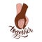 Hand drawn vector lettering Stronger together. Strong team support message for social teamwork campaign or rights group.