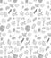 Hand drawn vector pattern of beer snacks.