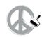 Hand-drawn vector peace sign, antiwar symbol from 60s made with