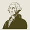 Hand drawn vector portrait. George Washington.