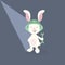 Hand-drawn vector rabbit. Simple cartoon bunny isolated. Doodle Construction Engineering Job.Mechanic in cartoon style shows like,