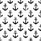 Hand drawn vector seamless pattern with black anchor on