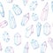 Hand drawn vector. Seamless pattern with geometric crystals