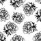 Hand drawn vector seamless pattern - Peony flowers. Floral Tattoo sketch. Perfect for textile, invitations, greeting cards, blogs