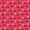 Hand drawn vector seamless pattern with XOXO on red background