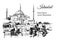 Hand drawn vector sketch of Istanbul