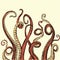 Hand Drawn Vector Tentacles in a rough wood cut style