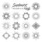 Hand Drawn vector vintage elements - sunburst (bursting) rays.