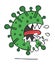 Hand drawn vector of Wuhan corona virus, covid-19. Monster