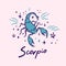 Hand drawn vector zodiac sign. Scorpio