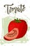 Hand drawn vegetarian illustration. Isotaled tomato element. Vector sketch for card or poster.