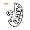 Hand drawn Venetian carnival face mask