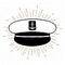 Hand drawn vintage icon with a textured captain hat vector illustration